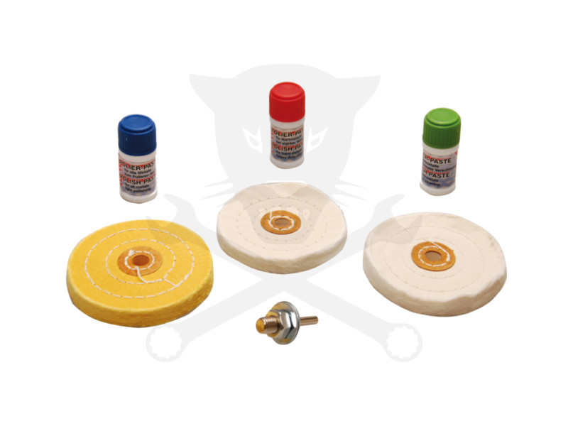 Polírozó készlet - lágy fémekhez - 7 db-os készlet - BGS