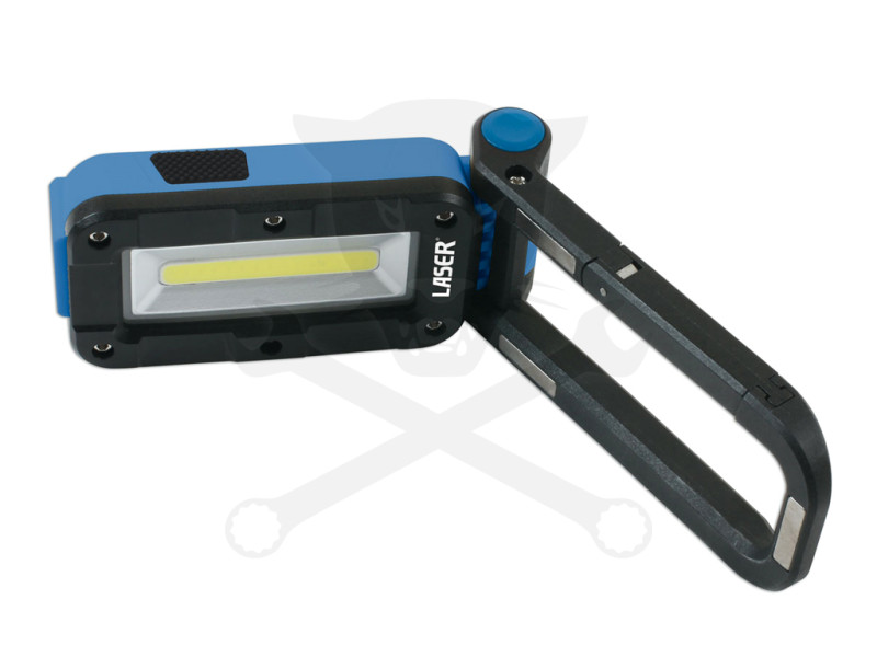 Szerelőlámpa - LED 02 COB akkus - USB - IPX5 összecsukható - Laser