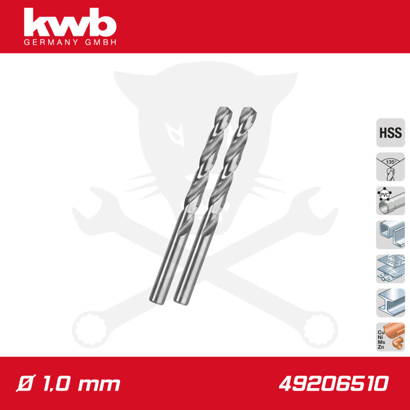 Csigafúró 1,0 mm HSS-G DIN 338 Silver Star, profi 2 db-os - KWB