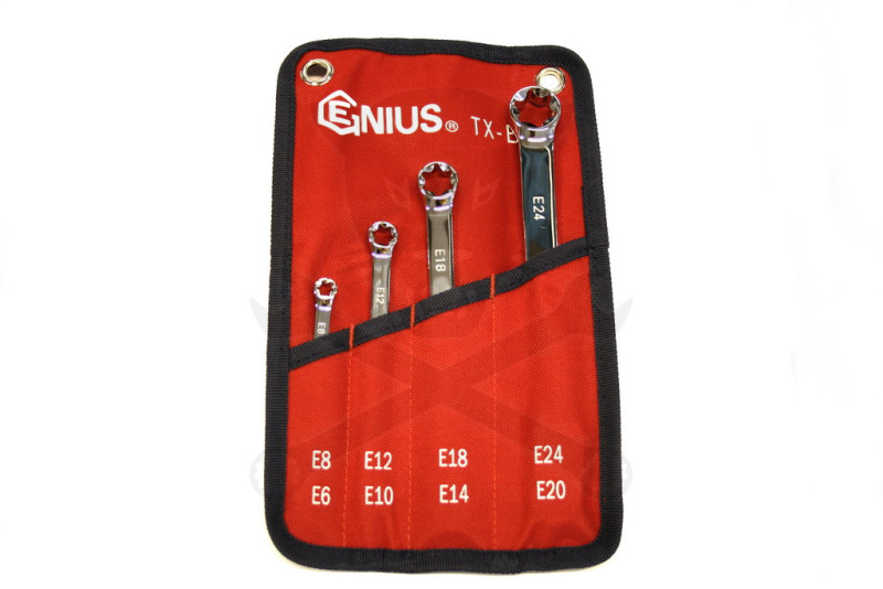 Torx csillagkulcs készlet 4 db-os E6-E24 - Genius