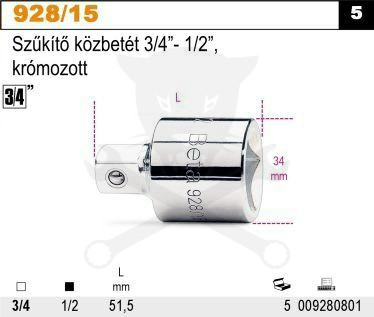 Crowa átalakító adapter szűkítő 3/4"- 1/2" BETA