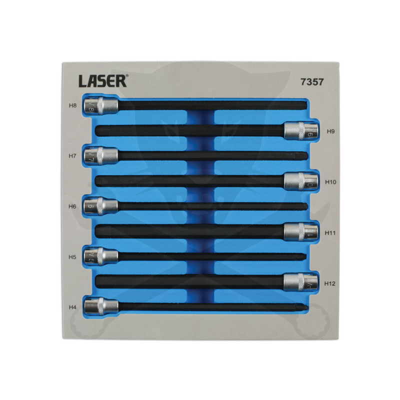 Rátűzőkulcs 9 db-os készlet 3/8" Imbusz 4-12 mm extra hosszú 200 mm