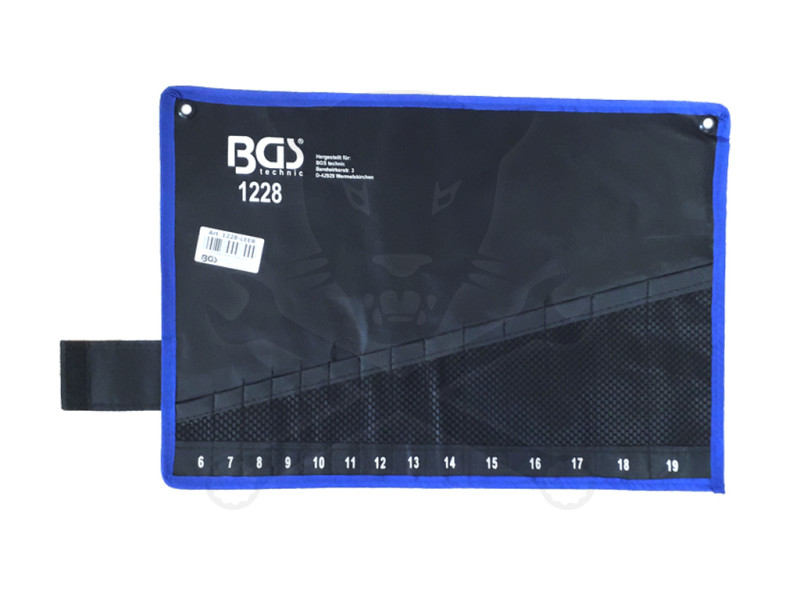 Villáskulcstartó, zsebes, feltekerhető 14 részes 6-19 mm -ÜRES TOK