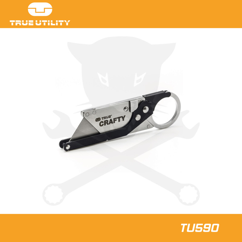 Vágókés, összecsukható Crafty - Fekete-Szürke - True