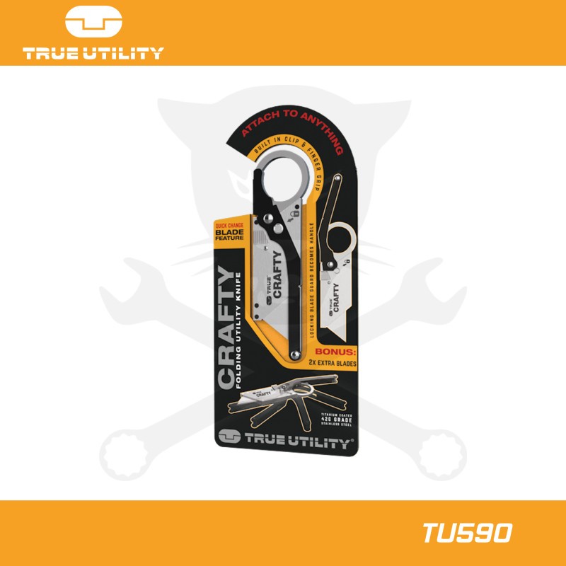 Vágókés, összecsukható Crafty - Fekete-Szürke - True