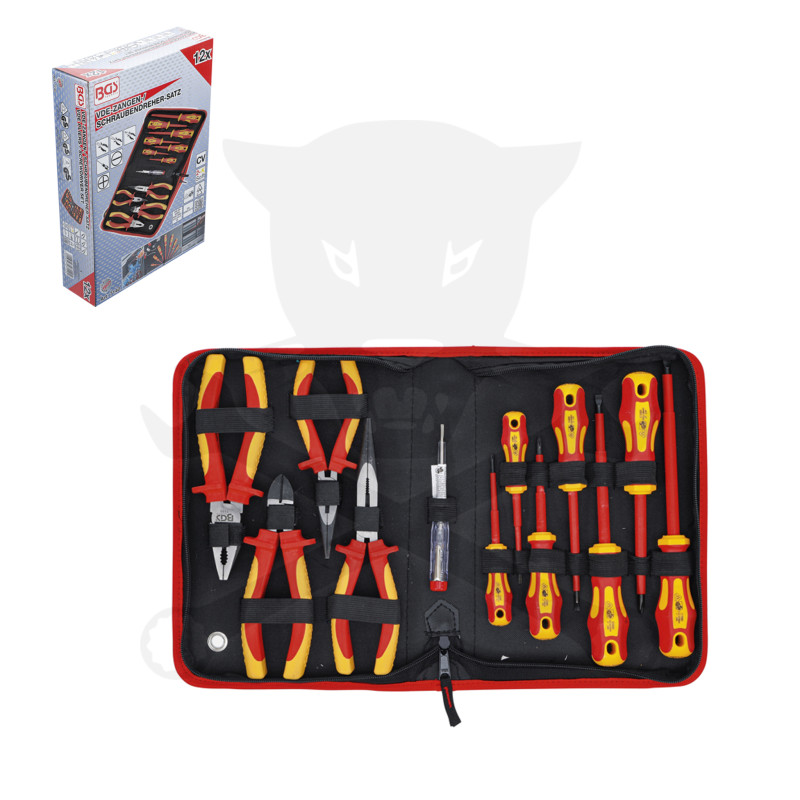 Szigetelt VDE 1000 V-os Csillag-Lapos PH-PZ fogó klt 12 db-os BGS