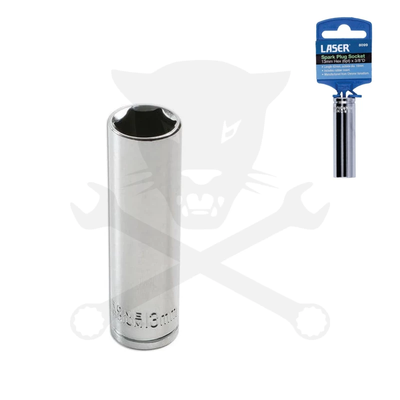 Gyertyakulcs 13 mm rövid 3/8" 6 lapú 62 mm NGK, Denso, M8 - Laser
