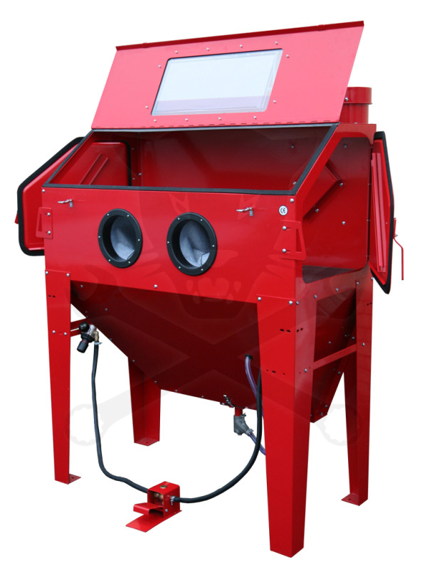 Homokfúvó szekrény 420 literes + ciklon porelszívó