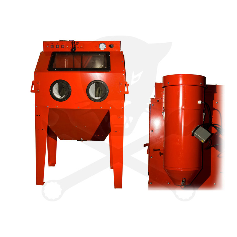 Homokfúvó szekrény 350 literes + ciklon porelszívó