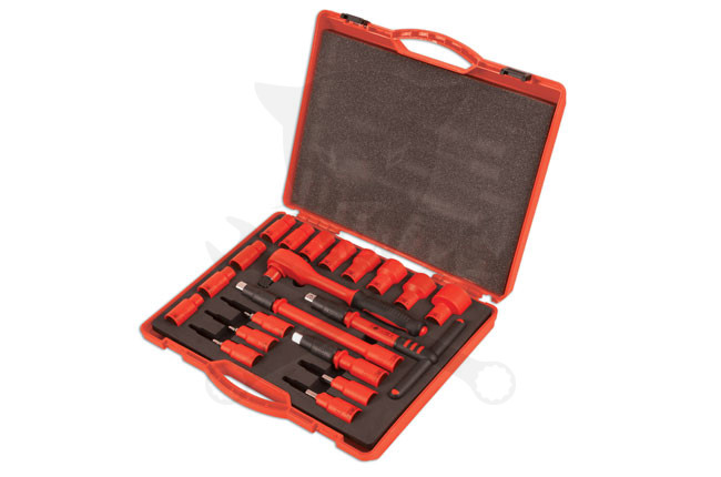 Dugókulcs készlet VDE 1000 V Szigetelt/Hibrid szerszám készlet1/2" 20 db-os