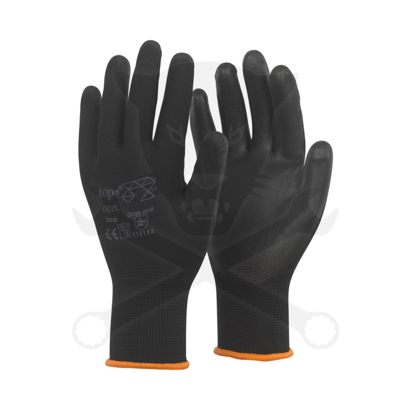 Kesztyű - szerelőkesztyű - fekete XS-es 6-os