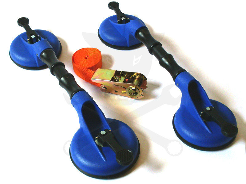 Üvegfogó tappancs 2+1 db-os dupla csuklós készlet + racsni szorító -Ellient