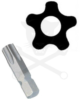 Bit ötágú torx T-50 30 mm lyukas Genius