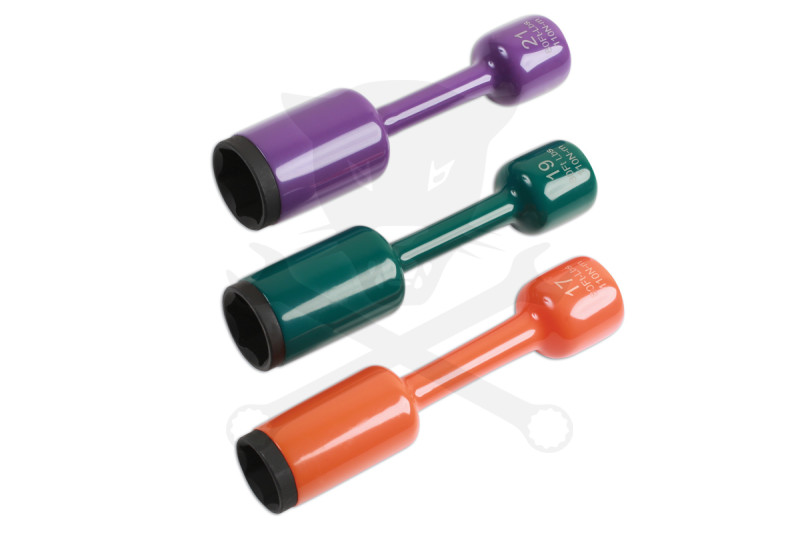 Nyomaték toldószár+ dugófej készlet108 Nm 3 db-os 17-19-21 mm színjelőlt