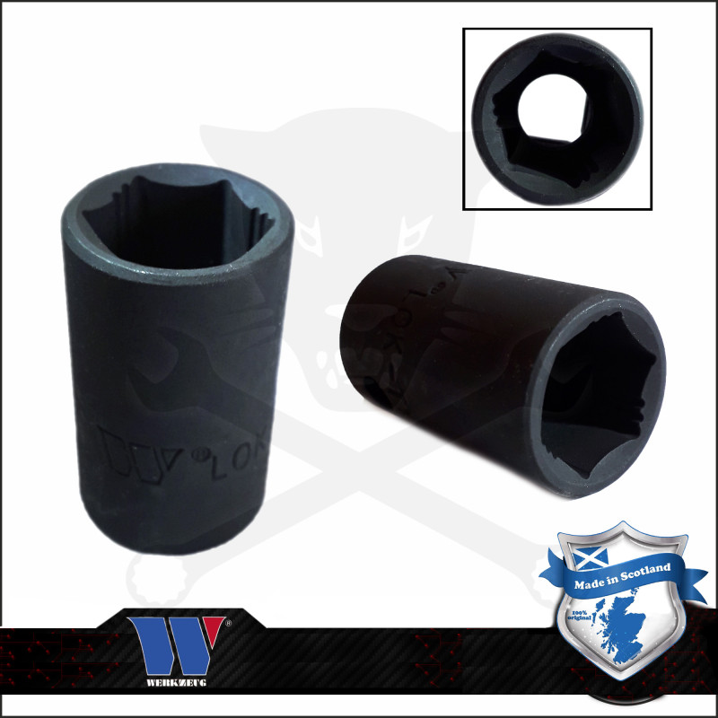 Lok-Typ Légkulcsfej - gépifej 1/2" 16 mm 6 lap alacsony - Welzh