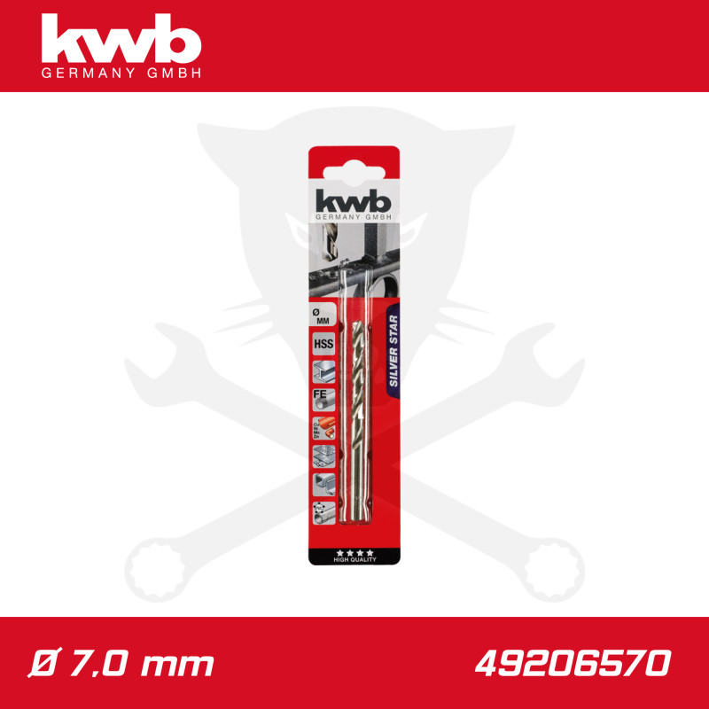 Csigafúró 7,0 mm HSS-G DIN 338 Silver Star, profi - KWB