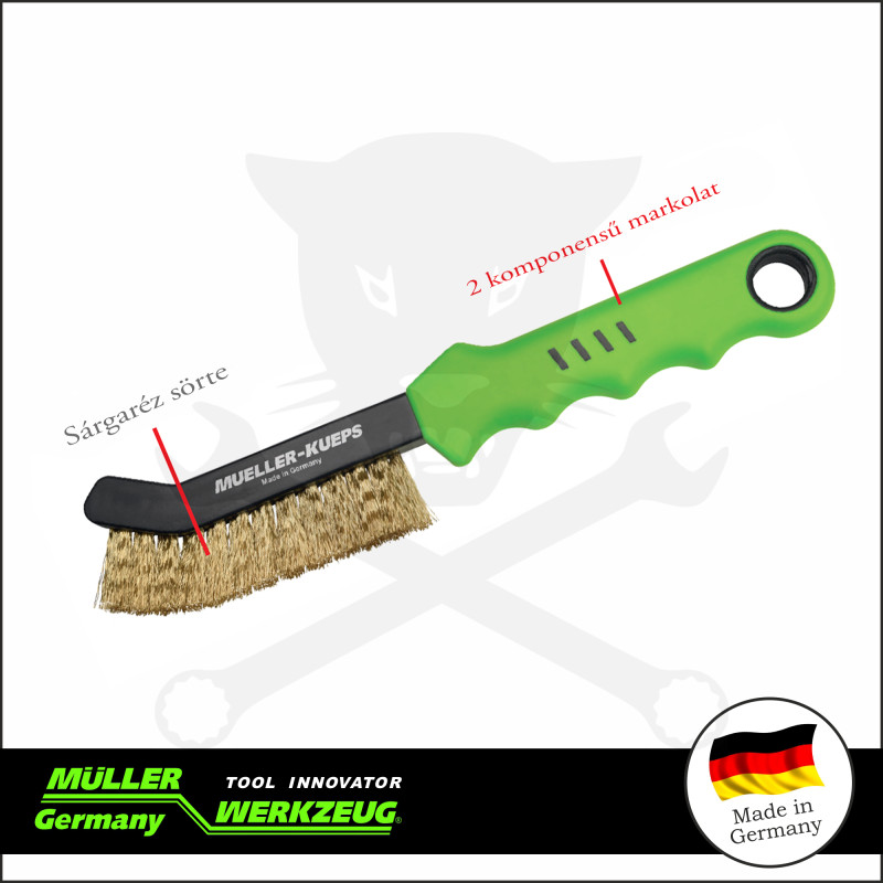 Drótkefe Féknyereg tisztító kefe - sárgaréz 225 mm -profi- MÜLLER