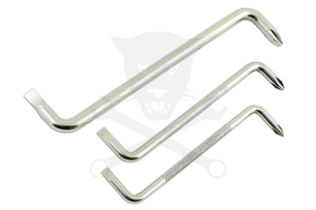 Csavarhúzó készlet "Z" alakú -hajlított készlet PH csillag+SL lapos - 3db-os