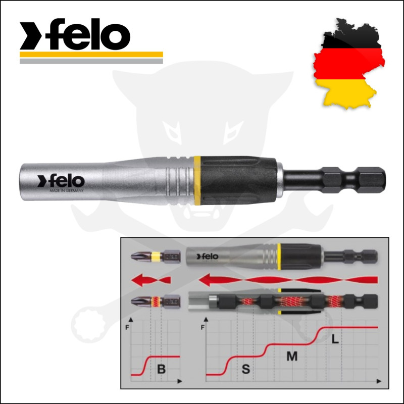 Bit tartó-csavarmegvezető, mágneses, gépi 1/4" x 95 mm - Felo Impact