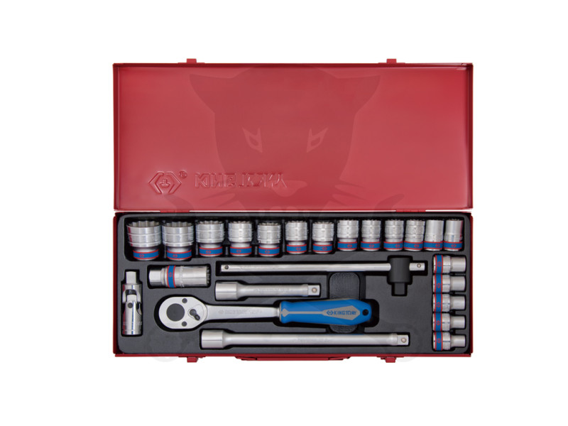 Dugókulcs készlet 1/2" 24 db-os 10-32 mm, 12 szögű KingT.