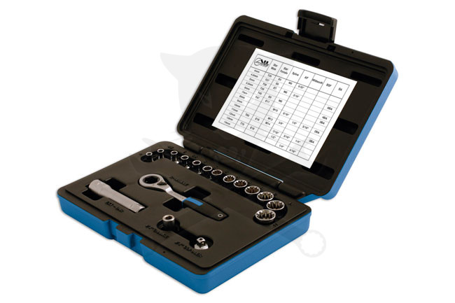 Dugókulcs készlet átmenő csavarokhoz 6 lapú "AllDrive" 29 db-os