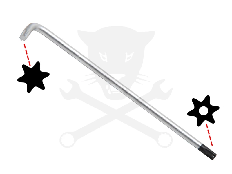 Torxkulcs "L" alakú extra hosszú T25 torx-lyukas torx - BGS