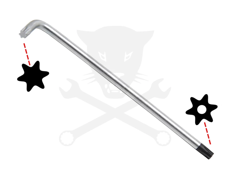 Torxkulcs "L" alakú extra hosszú T30 torx-lyukas torx - BGS