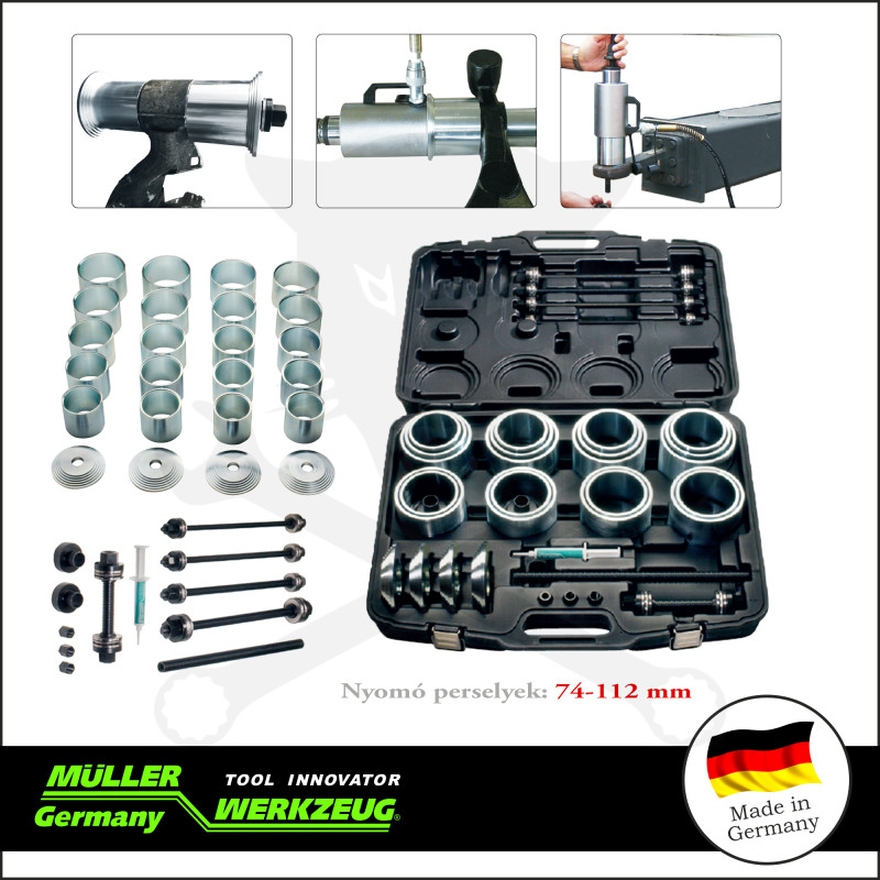 Szilent és csapágy ki-beszerelő klt 74-112 mm XL - MÜLLER