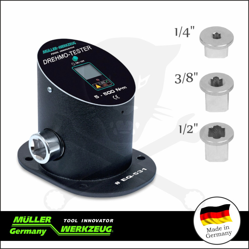 Nyomatékkulcs teszter műszer 5-500 Nm-ig - 1/4"-3/8"-1/2" - MÜLLER