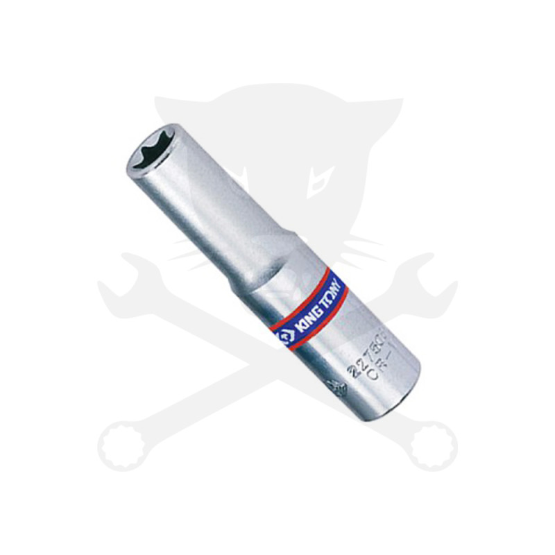Dugókulcs - crowafej 1/4" belső torx hosszított E08 KingTony