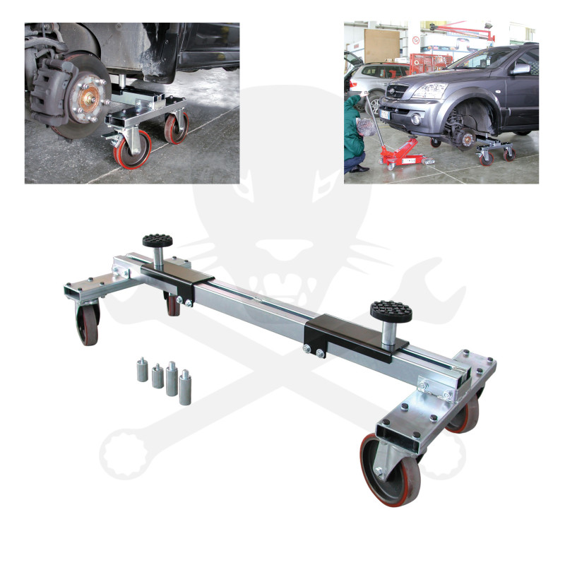 Gépkocsimozgató segédkeret extra erős kivitelben - fékezhető -AT18-