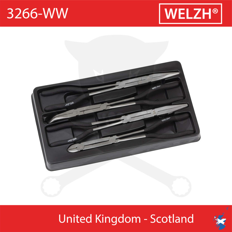 Fogó készlet - áttételes - 290-380 mm erősített- 4 részes - Welzh