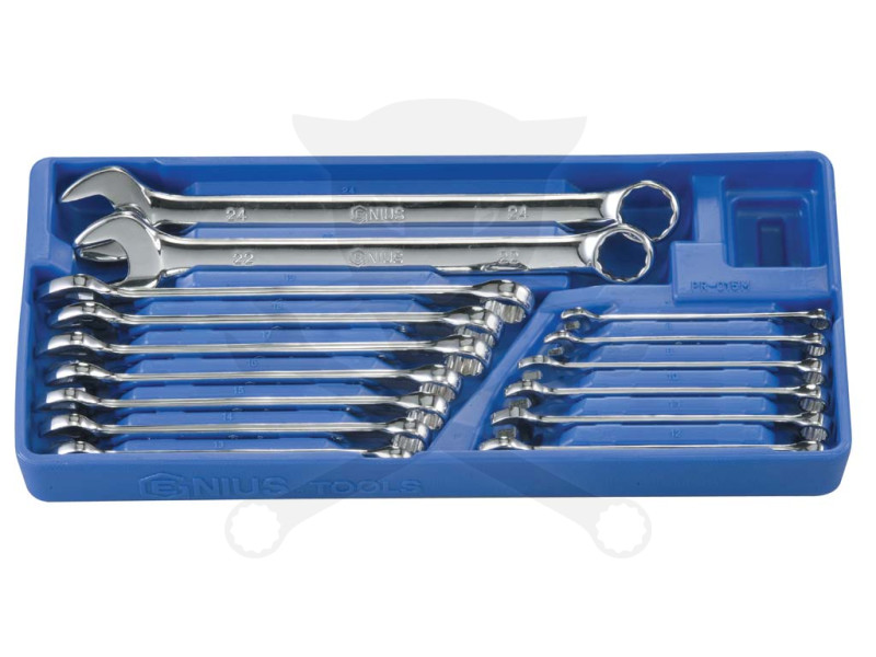 Tálcás Genius csillag-villáskulcs készlet 15 db-os - 1/3