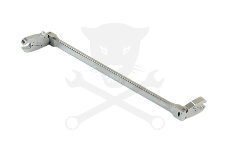 Fékcsőkulcs racsnis, kétoldali csuklós, extra hosszú 10 x 11 mm -Laser