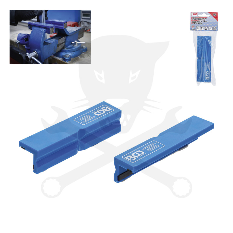 Satuhoz lágy-pofa 125 mm-es műanyag 2 db-os - mágneses kivitel BGS