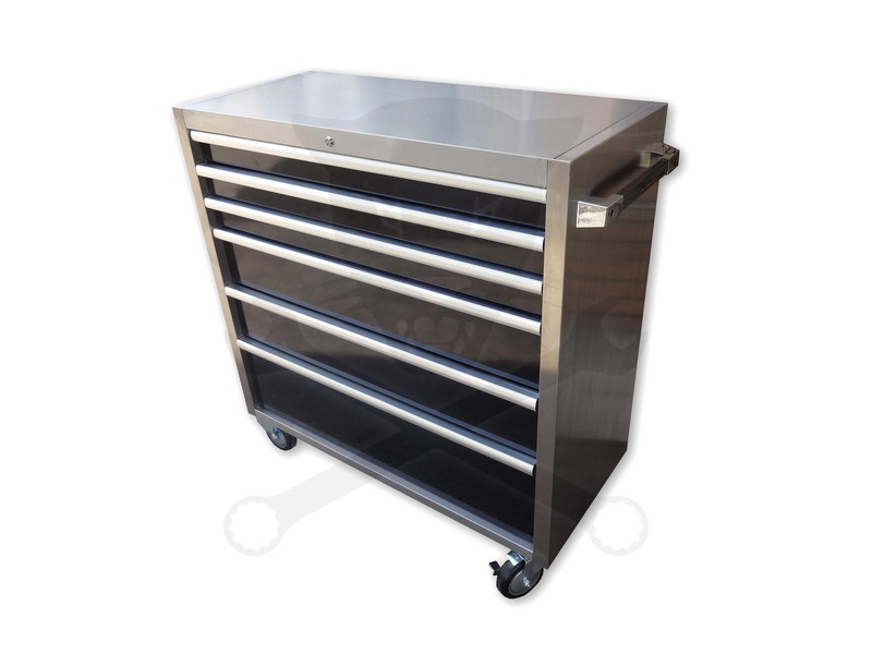 Szerszámos kocsi 6 fiókos görgős ROZSDAMENTES -tálcáshoz alkalmas