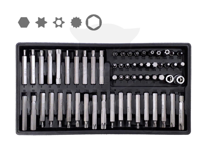 Torx-imb.-spline bit készlet 60 db