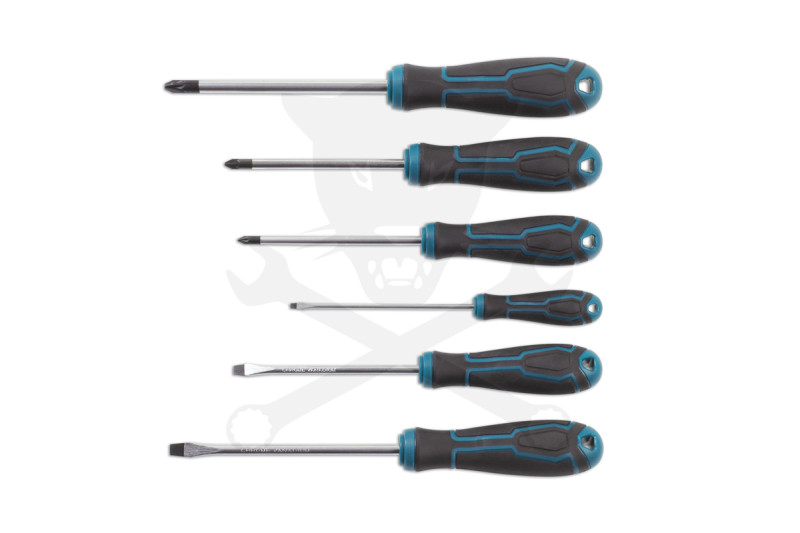 Csavarhúzó készlet - 6 részes - Lapos:3-5-6 + Pz1-2-3 - Laser