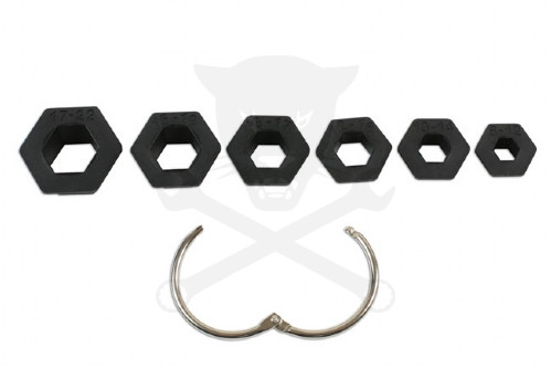 Dugókulcs fejekhez műanyag betét 6 db-os készlet króm csavarokhoz