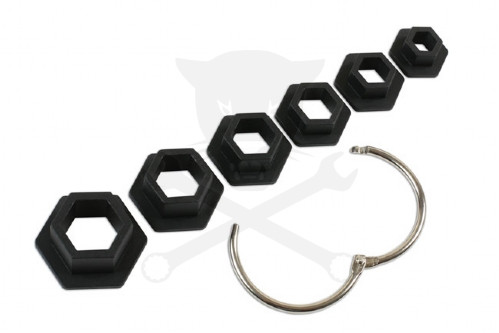 Dugókulcs fejekhez műanyag betét 6 db-os készlet króm csavarokhoz