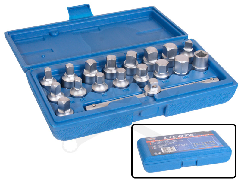 Olajleeresztő kulcs készlet 18 db-os - 3/8"