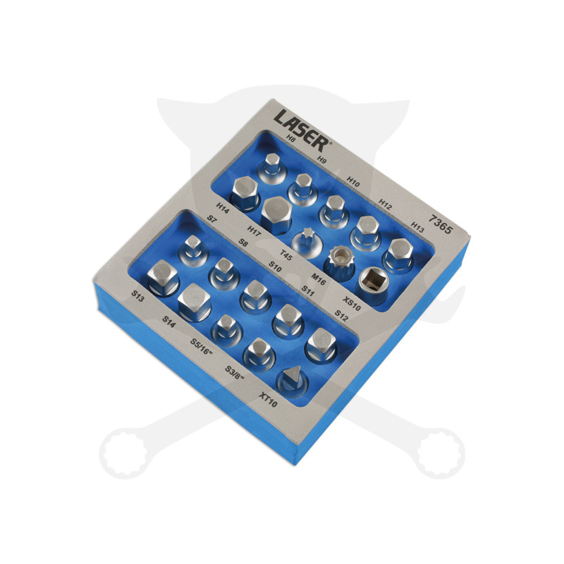 Olajleeresztő kulcs készlet 20 db-os 3/8"- Tálcában