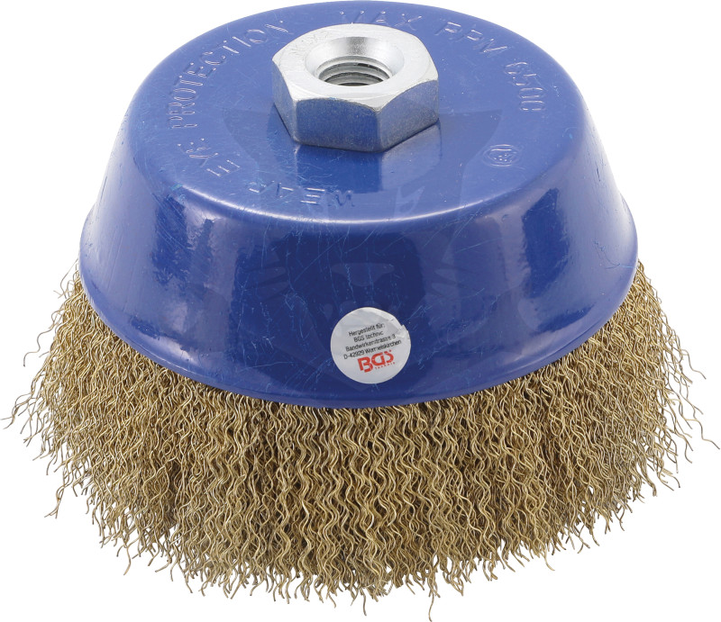 Drótcsiszoló fazékkefe 125 mm Acél M14 x 2.0 menet - sarokcsiszolóhoz