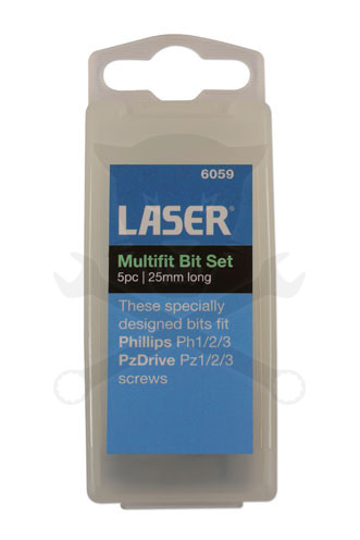 Bit készlet 05 db-os MULTI-FIT 6:1-ben: Ph1-2-3 + Pz1-2-3 - Rövid