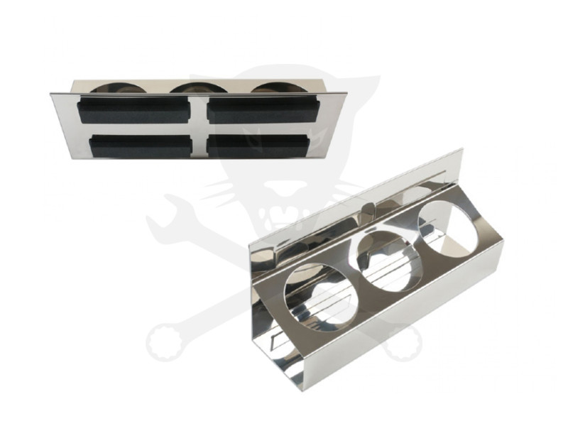 Mágneses tartó 3 db spray flakonhoz - 300x85x130 mm - INOX