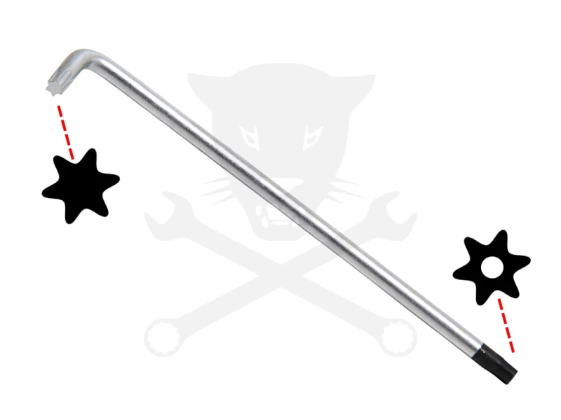 Torxkulcs "L" alakú extra hosszú T40 torx-lyukas torx - BGS