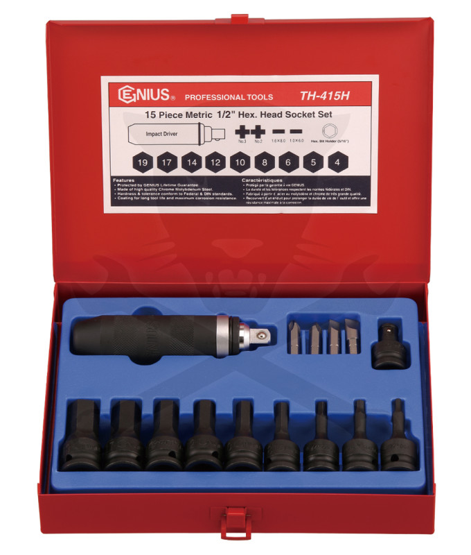 Ütve csavarozó készlet imbusz 15 db-os Genius