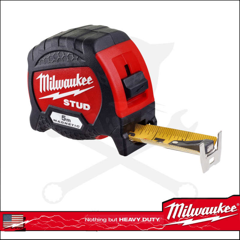 Mérőszalag 5 m x 33 mm gumírozott, széles STUD II - Milwaukee