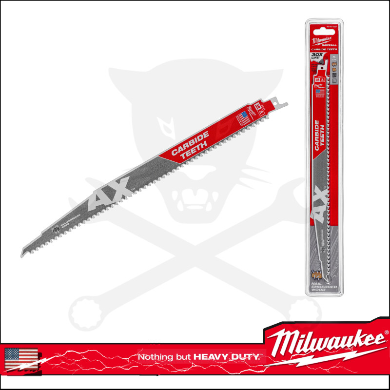 Fűrészlap kardfűrészhez, szöges fa 300 mm TCT AX 300 - Milwaukee