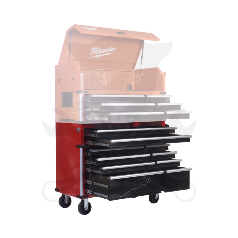 Szerszámos kocsi 10 fiókos - széles - alsórész - Milwaukee